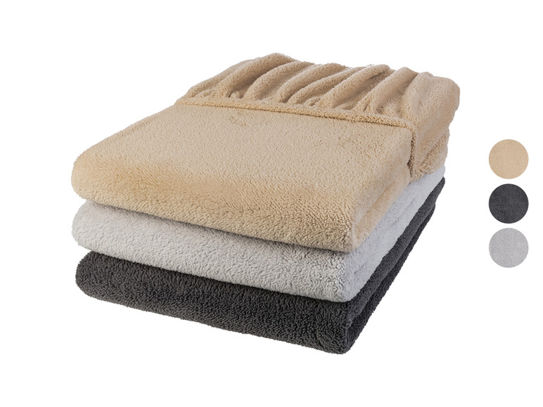 Gehe zu Vollbildansicht: LIVARNO home Teddy-Fleece Spannbettlaken, 90-100 x 200 cm - Bild 1