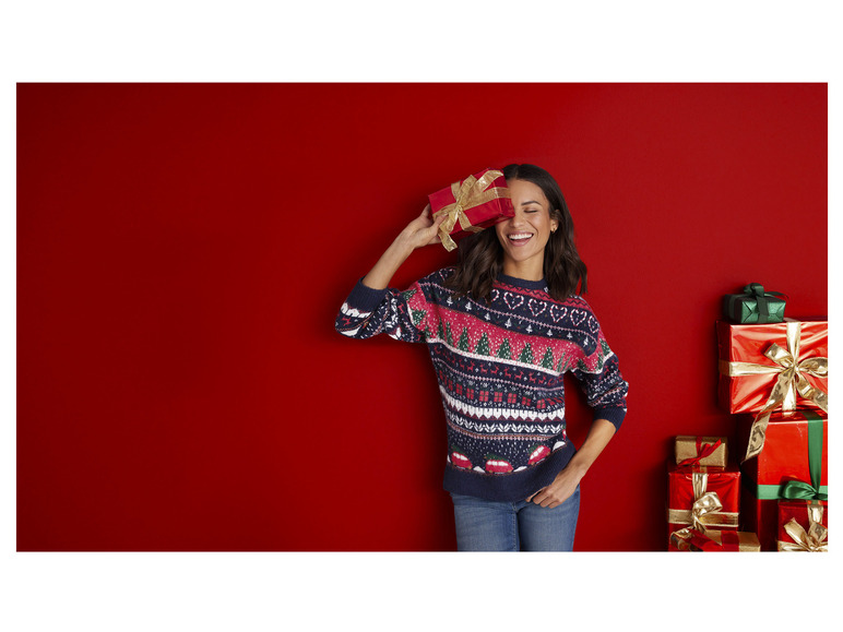 Gehe zu Vollbildansicht: esmara® Damen Pullover mit weihnachtlichen Motiven - Bild 3