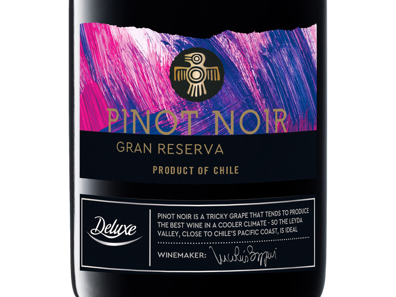 Gehe zu Vollbildansicht: DELUXE Pinot Noir Valle de Leyda Gran Reserva trocken, Rotwein 2020 - Bild 2