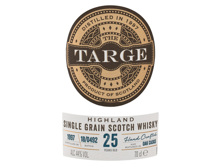 25 Geschenkbox Grain mit Highland Vol Jahre Targe Scotch 44% The Whisky Single
