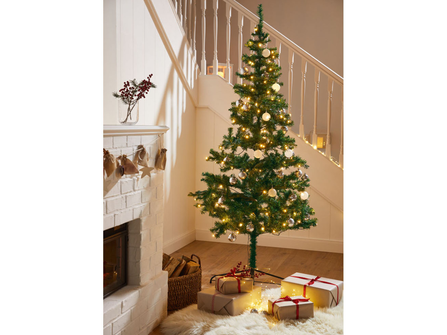 210 180 cm, home LIVARNO mit LEDs LED-Weihnachtsbaum,