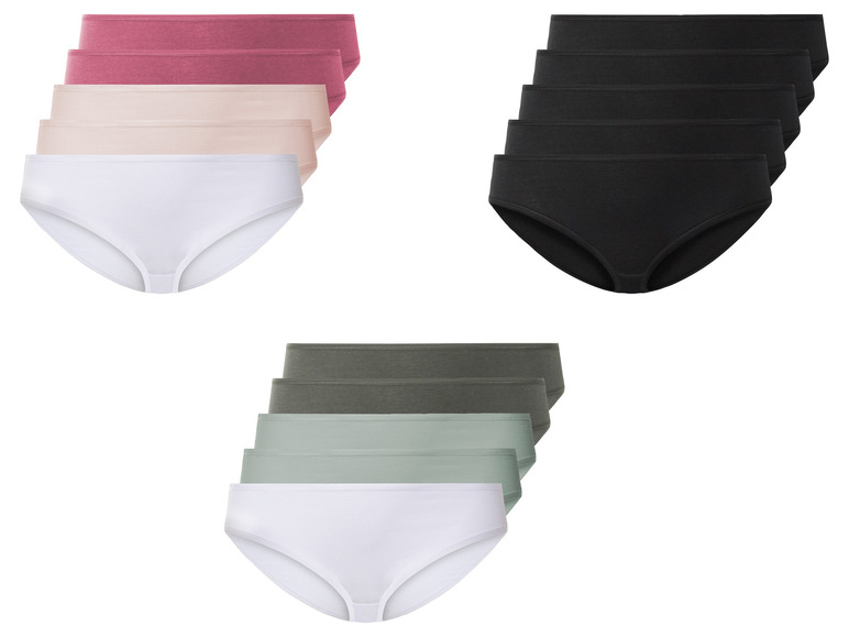 esmara® Damen Slips, 5 Stück, mit hohem Baumwollanteil