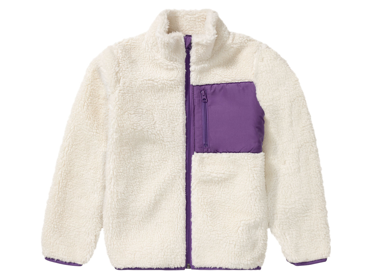 pepperts!® Kinder Mädchen Jacke mit Lammfellimitat (weiß, 158/164) 158/164