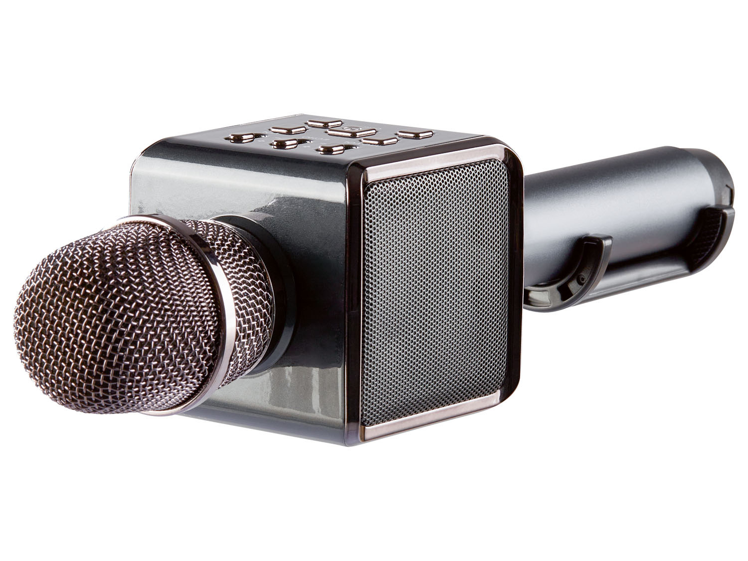 Licht- mit SILVERCREST® Bluetooth®-Karaoke-Mikrofon, u…