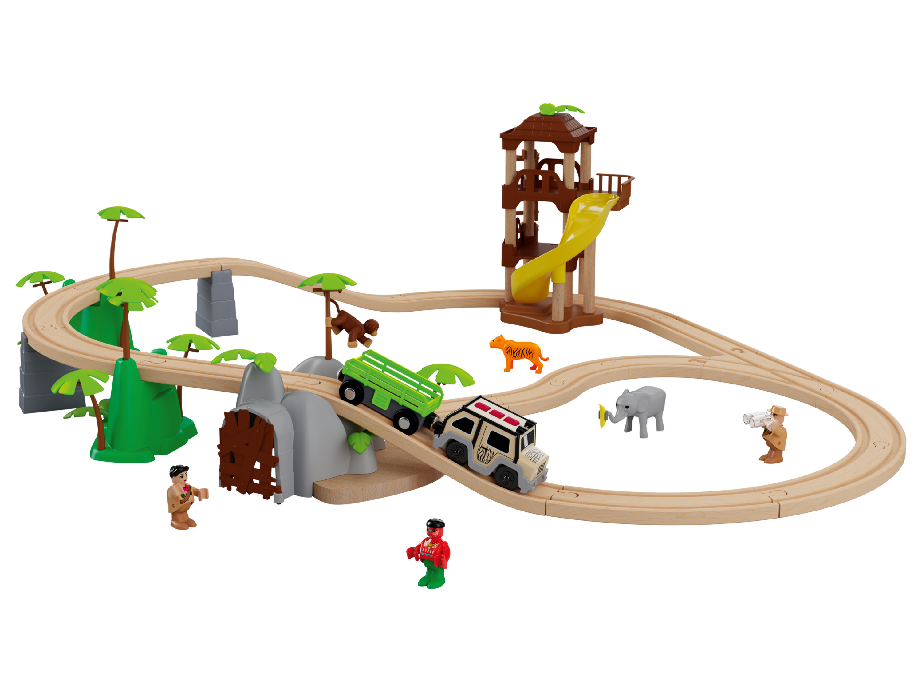 Playtive Holz Eisenbahnset Set (Dschungel)