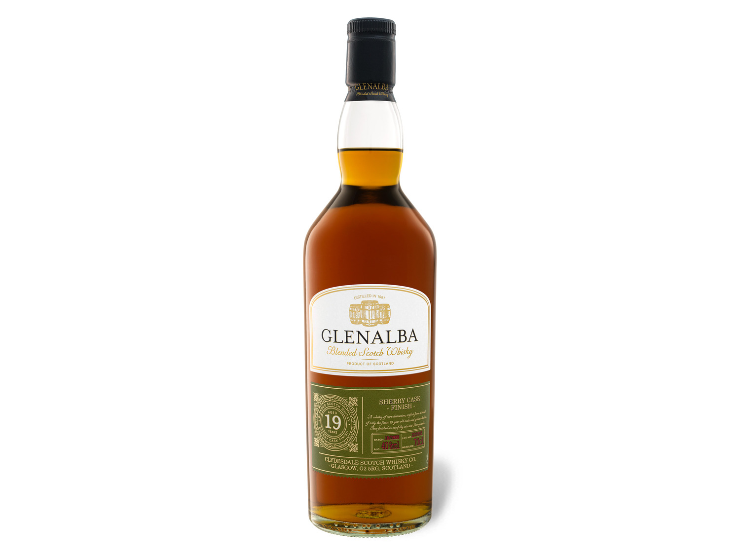 Glenalba Blended Scotch Whisky Oloroso Sherry… 19 Jahre