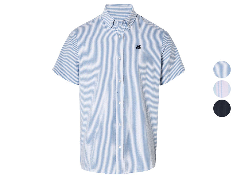 LIVERGY® x Grand Polo Herren Hemd in luftiger Seersucker-Struktur