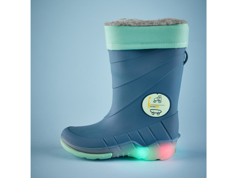 Gehe zu Vollbildansicht: lupilu® Kleinkinder Blinkregenstiefel mit weichem Warmfutter - Bild 3