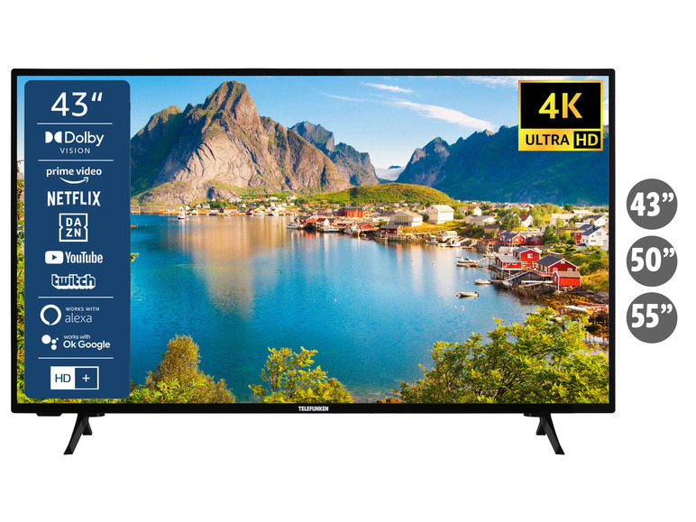 Gehe zu Vollbildansicht: TELEFUNKEN Fernseher » XUSN550S« 4K UHD Smart TV - Bild 1