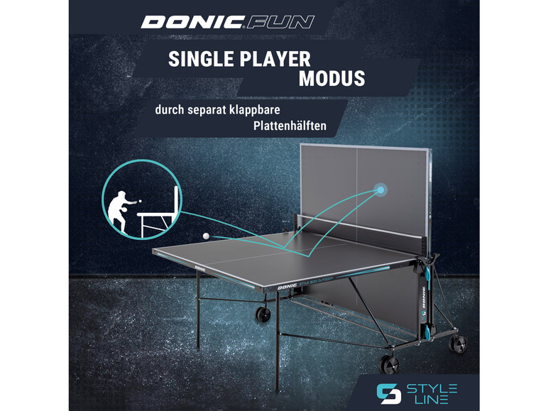 Gehe zu Vollbildansicht: DONIC Tischtennisplatte Style 600 Outdoor - Bild 16