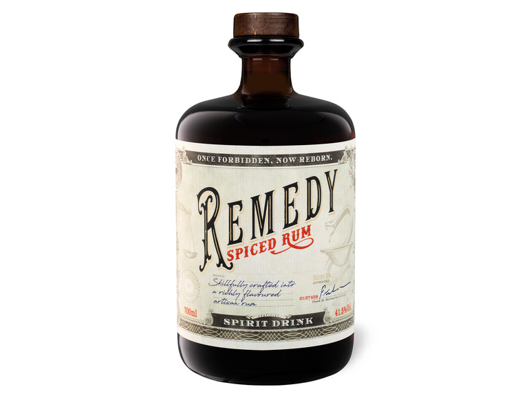 Remedy Spiced Rum 41,5% Vol + mit Glas Geschenkbox Highball