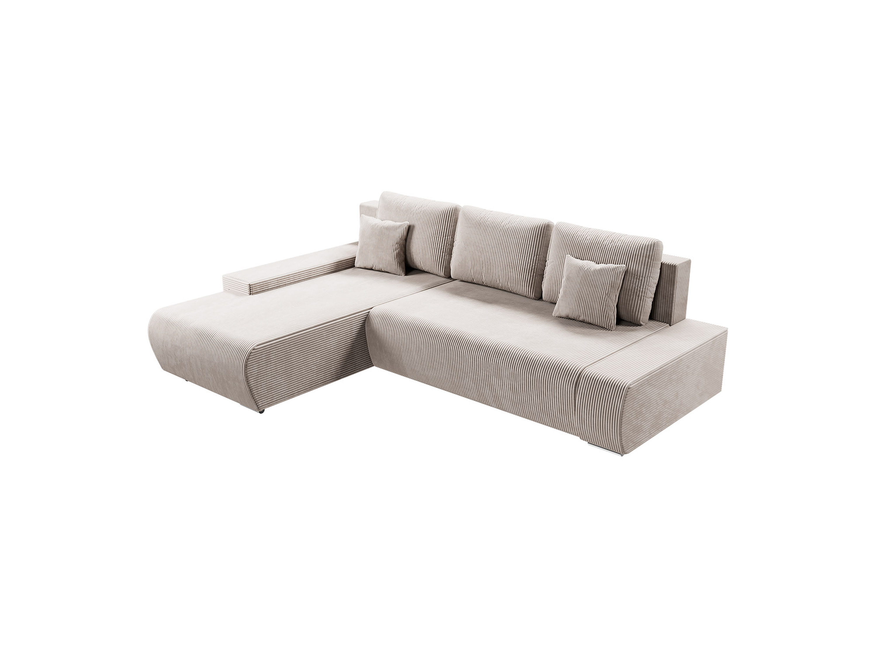 Juskys Sofa Iseo mit Ottomane (beige)