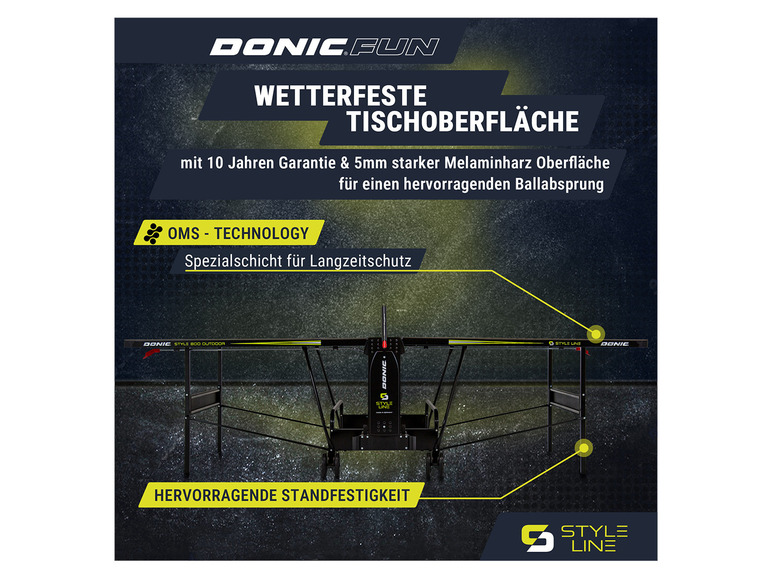 Gehe zu Vollbildansicht: DONIC Tischtennis-Set Style 800 Outdoor, inkl. Zubehör - Bild 14