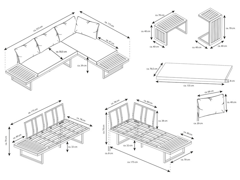 Gehe zu Vollbildansicht: bellavista - Home & Garden® Eck-Lounge »Cella«, 3-teilig - Bild 10