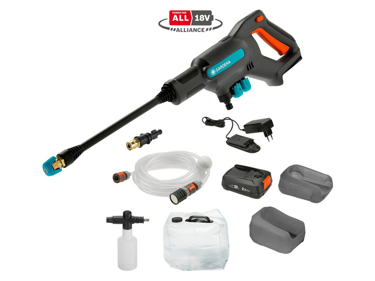 »AquaClean 24/18V Akku-Mitteldruckreinger Ready-To-Use 24 bar P4A Premium«, Gardena Set,