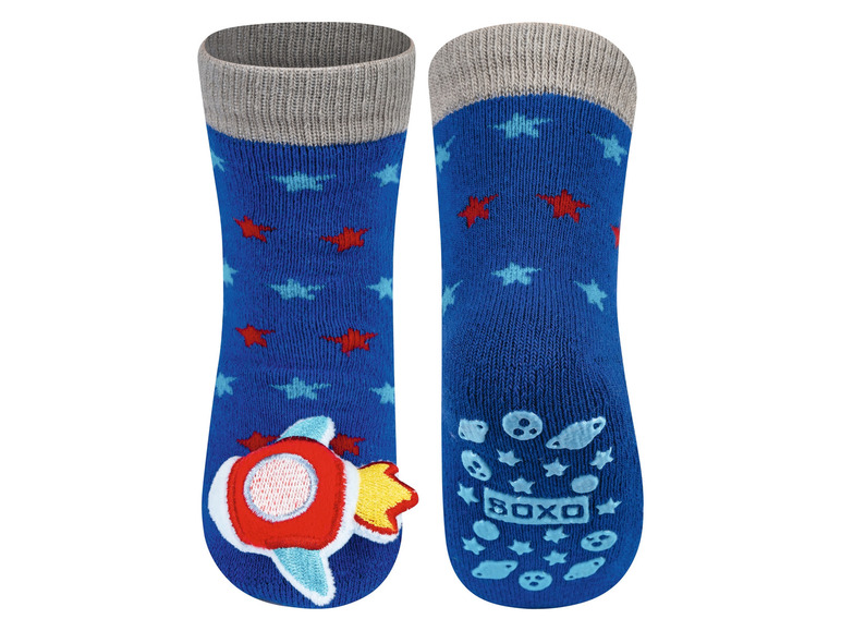 Gehe zu Vollbildansicht: Soxo Baby Rassel-Socken mit verschiedenen Mustern - Bild 6