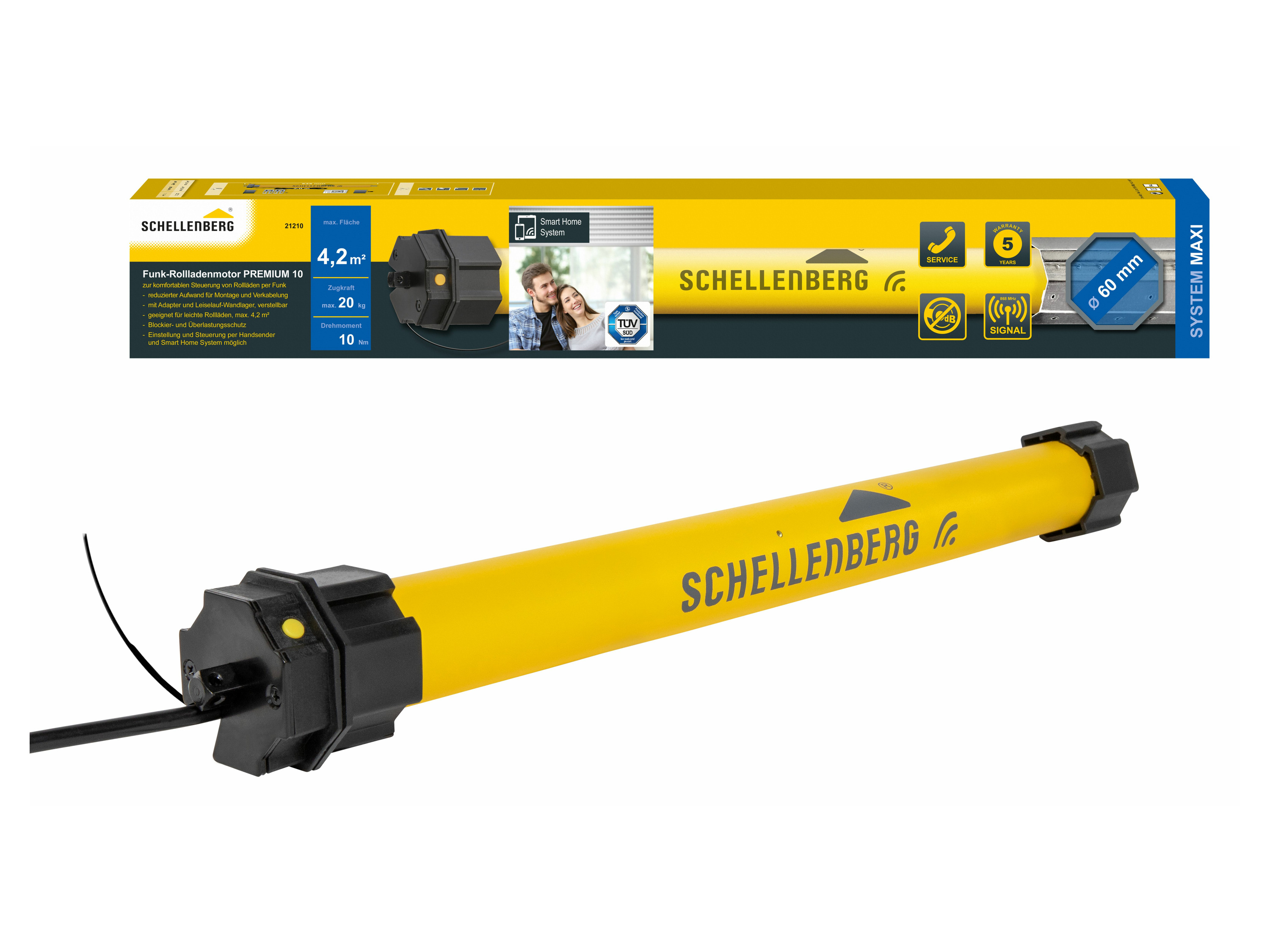 Schellenberg Funk-Rolladenmotor Premium (Maxi 10 Nm)