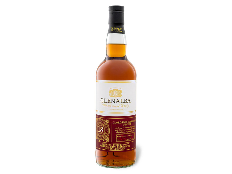 Glenalba Blended Scotch Jahre Sherry 41,4% Finish mit Whisky Cask Geschenkbox Vol 18
