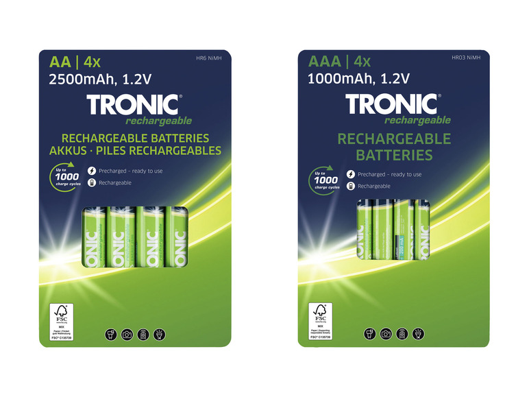 Gehe zu Vollbildansicht: TRONIC® Akku Ni-MH »Ready 2 Use«, 1,2 V, 4 Stück - Bild 1