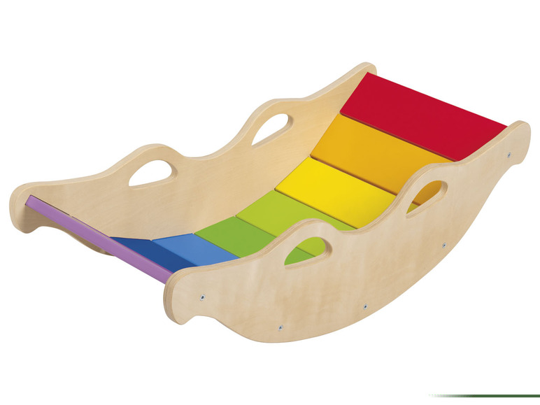 Playtive Holz Regenbogenfarben in Balancewippe,