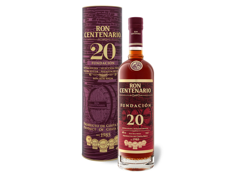 Rum Centenario Vol Jahre 20 Fundación 40% Ron