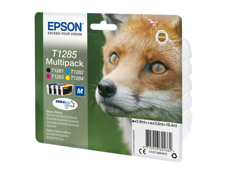 Gehe zu Vollbildansicht: EPSON »T1285« Fuchs Multipack Tintenpatronen Schwarz/Cyan/Magenta/Gelb - Bild 2