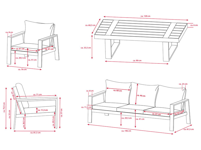 Gehe zu Vollbildansicht: bellavista - Home & Garden® Lounge »Arona«, 4-teilig - Bild 13