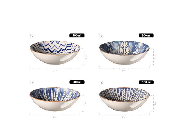 MÄSER Salat-Set »Iberico 5-teilig, 4 Designs Blue«