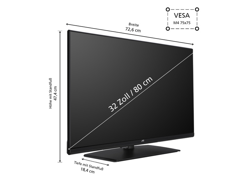 Gehe zu Vollbildansicht: JVC Fernseher »LT-32VH4455« 32 Zoll (80 cm) TV HD-Ready - Bild 2