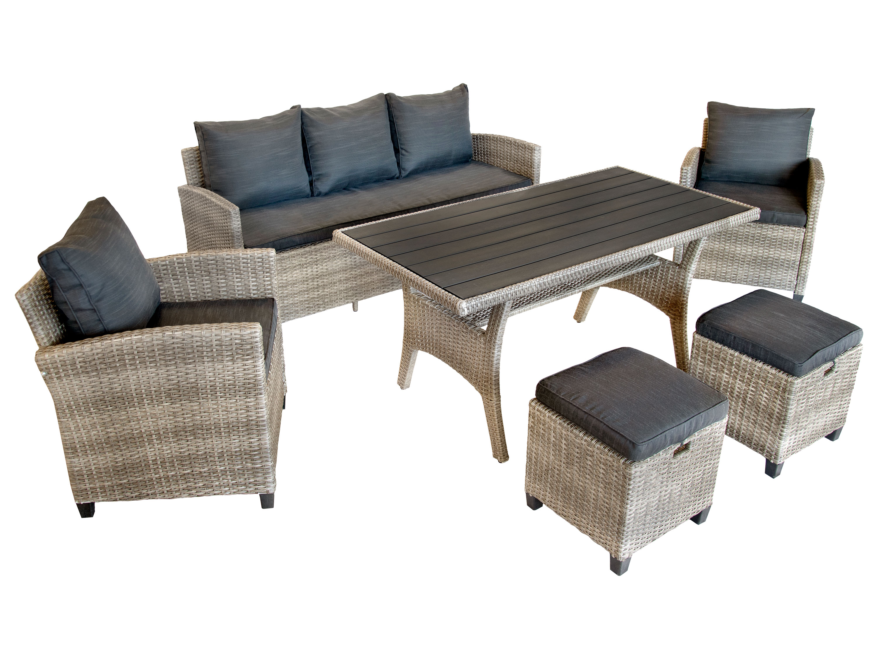 bellavista - Home & Garden® Dining-Lounge Prato (Sofa, 2 Sessel,, grau)