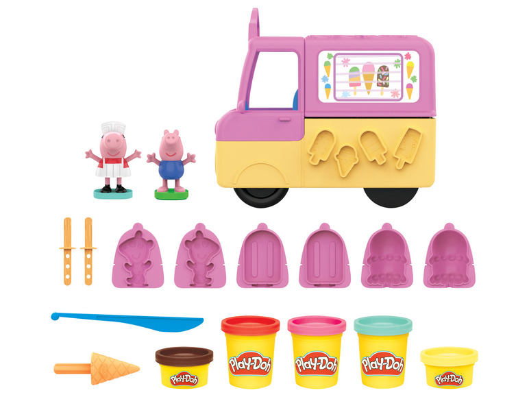 Gehe zu Vollbildansicht: Play Doh Peppas Ice Cream Playset, mit 2 Figuren und 5 Dosen Spielknete - Bild 2