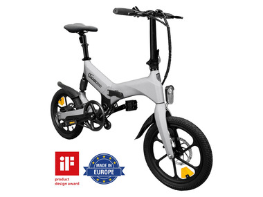 SachsenRad E-Bike Faltrad, Folding Race Bike F12, Klapprad, 16 Zoll, Titansilber