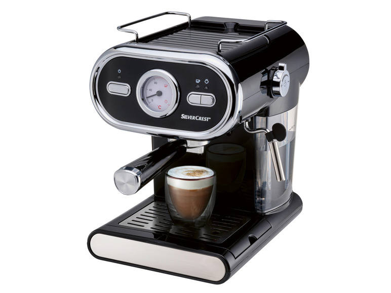 Gehe zu Vollbildansicht: SILVERCREST® KITCHEN TOOLS Espressomaschine »SEM 1100 E1«, schwarz, 1100 W - Bild 2