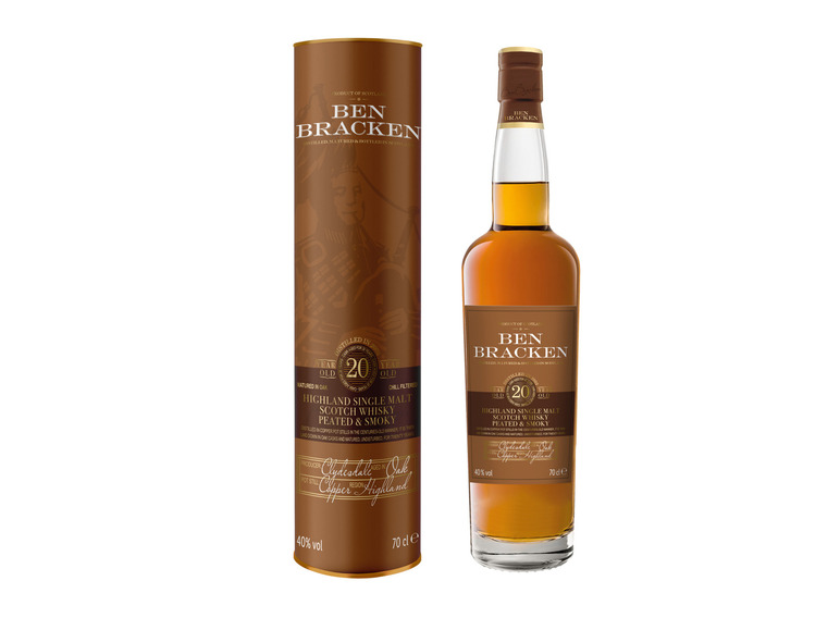Ben Bracken Highland Whisky Single Peated Geschenkbox 40 Vol Jahre mit % Scotch Malt 20