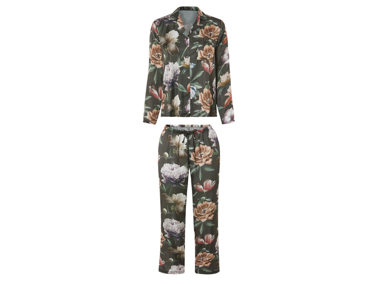 Gehe zu Vollbildansicht: esmara® Damen Satin-Pyjama, 2-teilig, aus edler, fließender Satin-Qualität - Bild 8