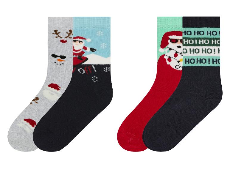 Gehe zu Vollbildansicht: pepperts!® Kinder Thermo-Socken, 2 Paar, mit Weihnachtsdesigns - Bild 1