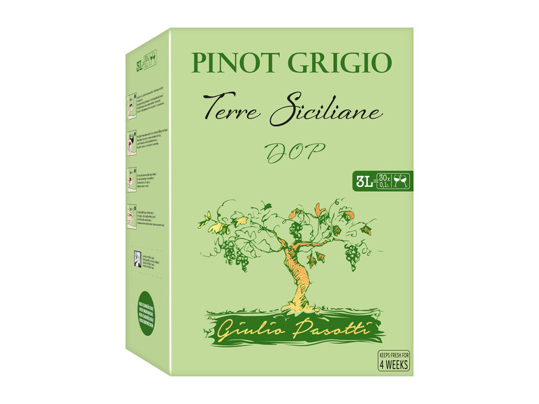 Pinot Grigio Terre Siciliane IGT 3,0-l-Bag-in-Box trocken, Weißwein 2023