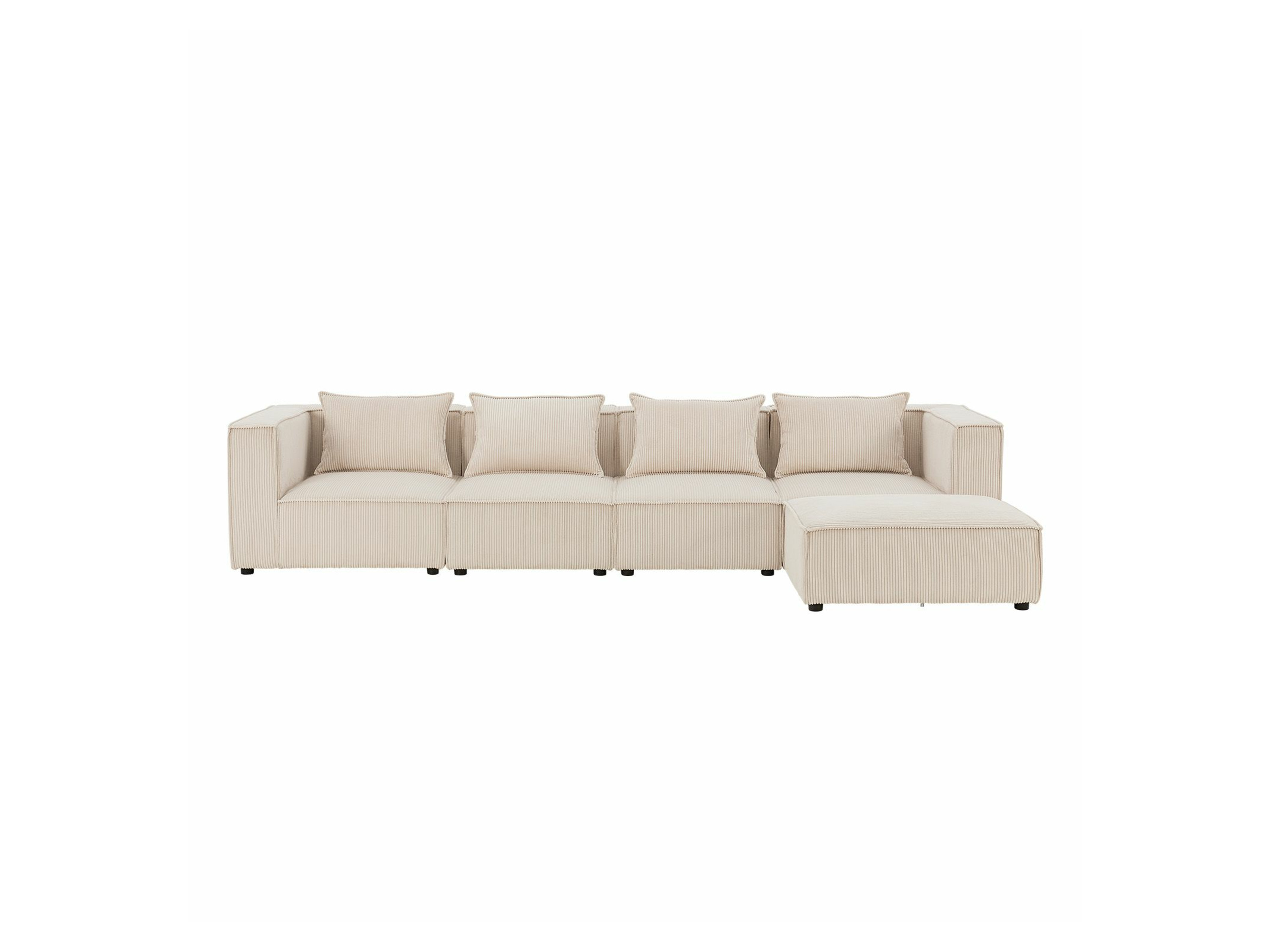 Juskys Modulares Sofa Domas (Cord, beige, XL) XL