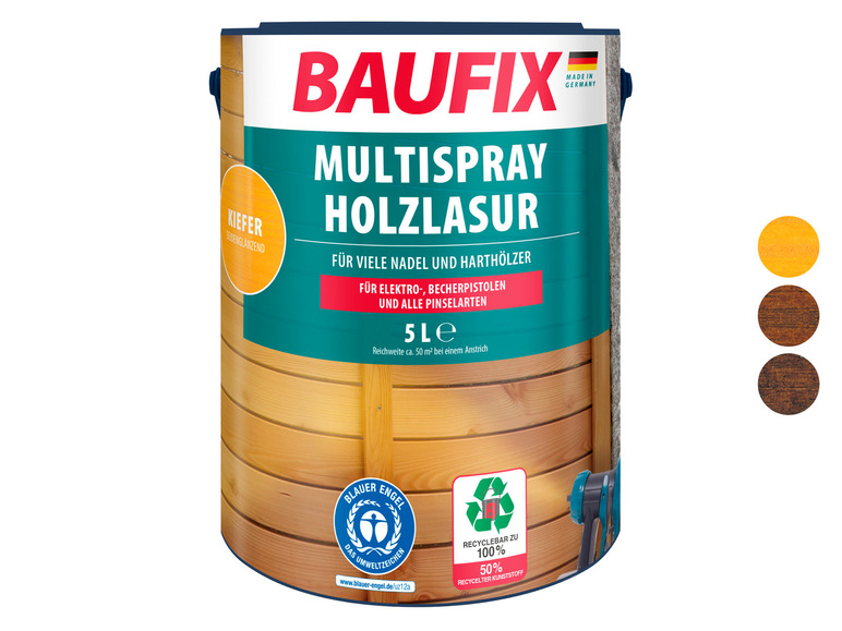 Gehe zu Vollbildansicht: BAUFIX Multispray Holzlasur, 5 Liter - Bild 1