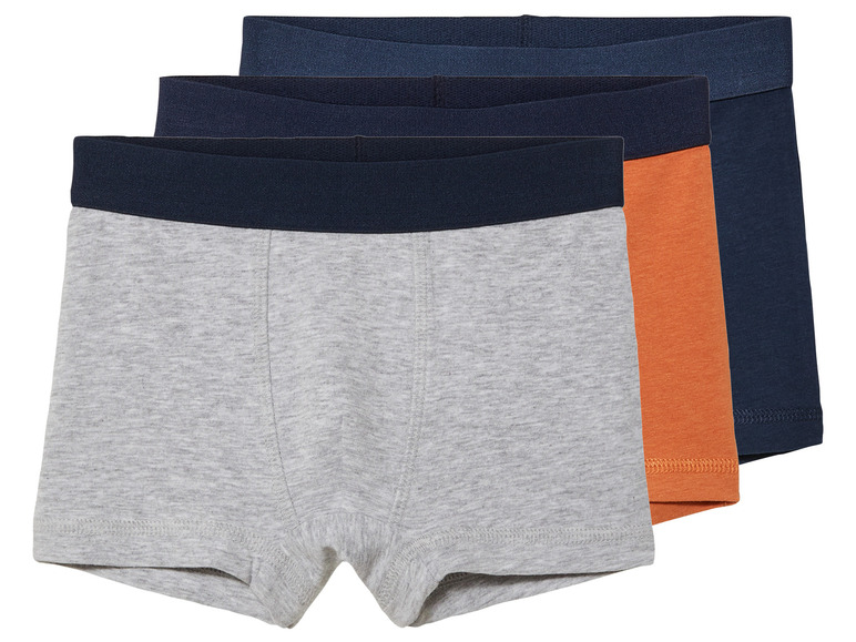 lupilu® Kleinkinder Boxer, 3 Stück, reine Bio-Baumwolle