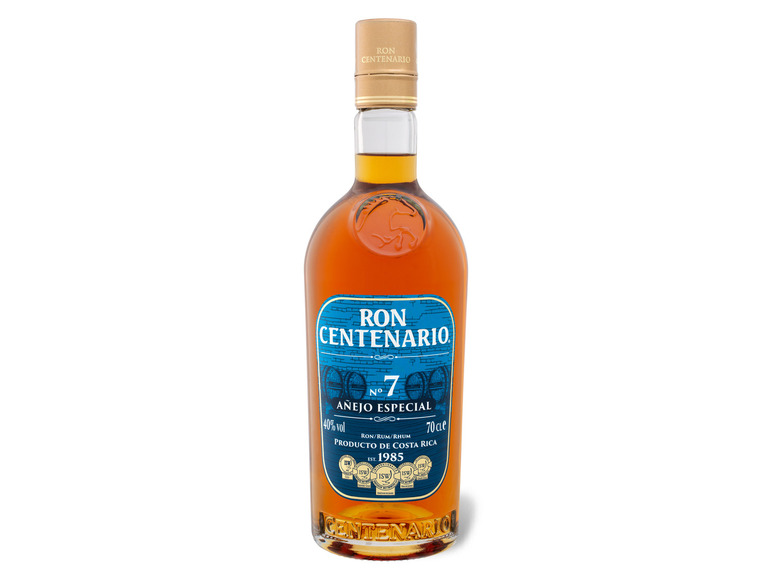 40% 7 Centenario Rum Especial Añejo Vol Ron Jahre
