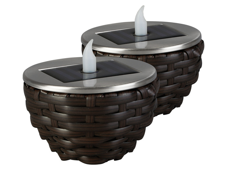 Gehe zu Vollbildansicht: LIVARNO home LED Solarleuchte, aus Rattan, 1er / 2er Set - Bild 24