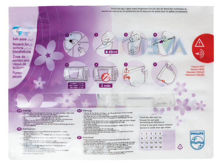 Stück Mikrowellen-Sterilisationsbeutel »SCF297/05«, AVENT Philips 5