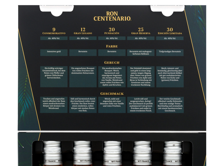 Ron Centenario Rum Tasting 5 x Vol 40 Set - 50 Entdeckerpaket % ml