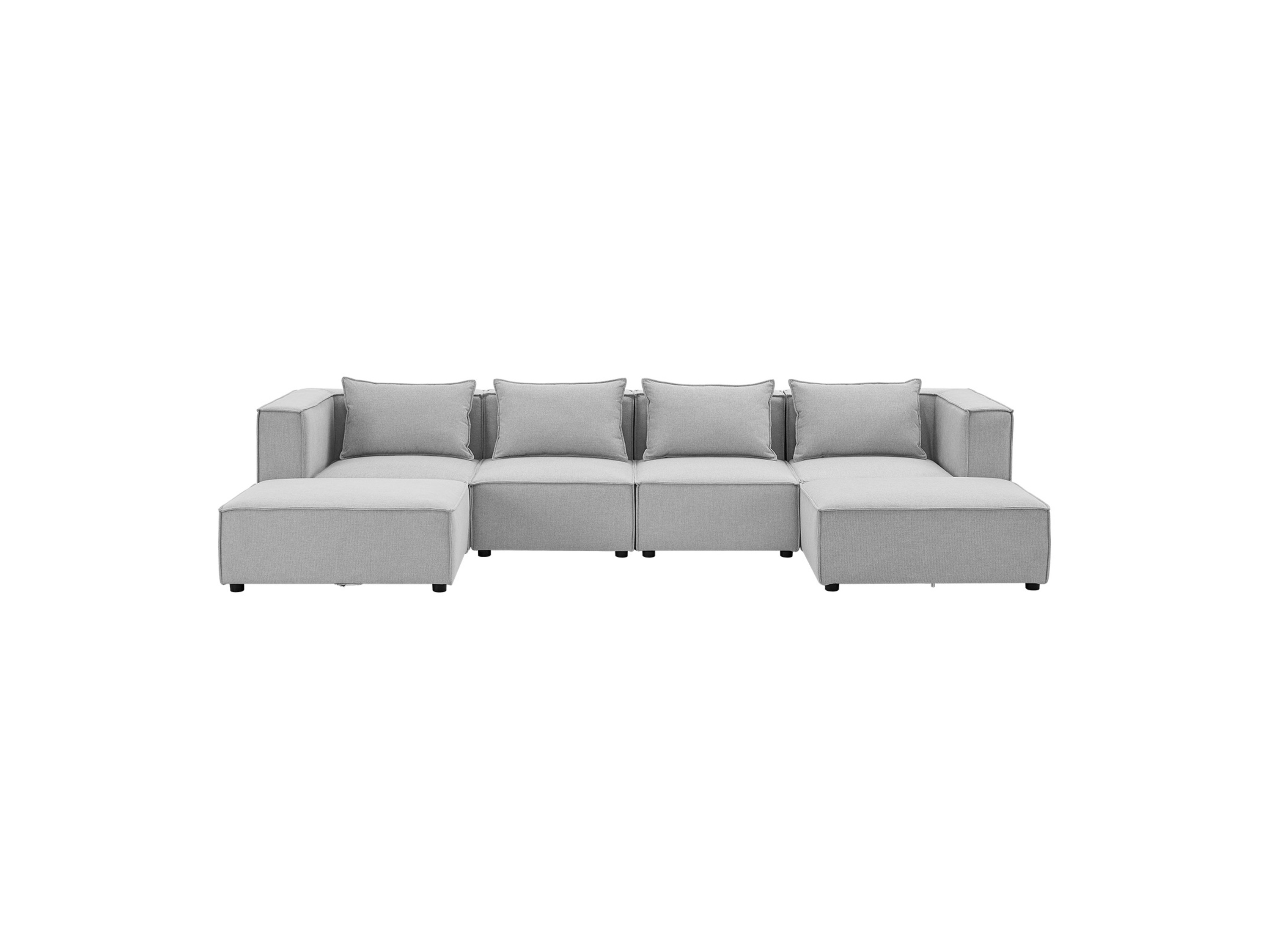 Juskys Modulares Sofa Domas (Stoff, hellgrau, XXl) XXl