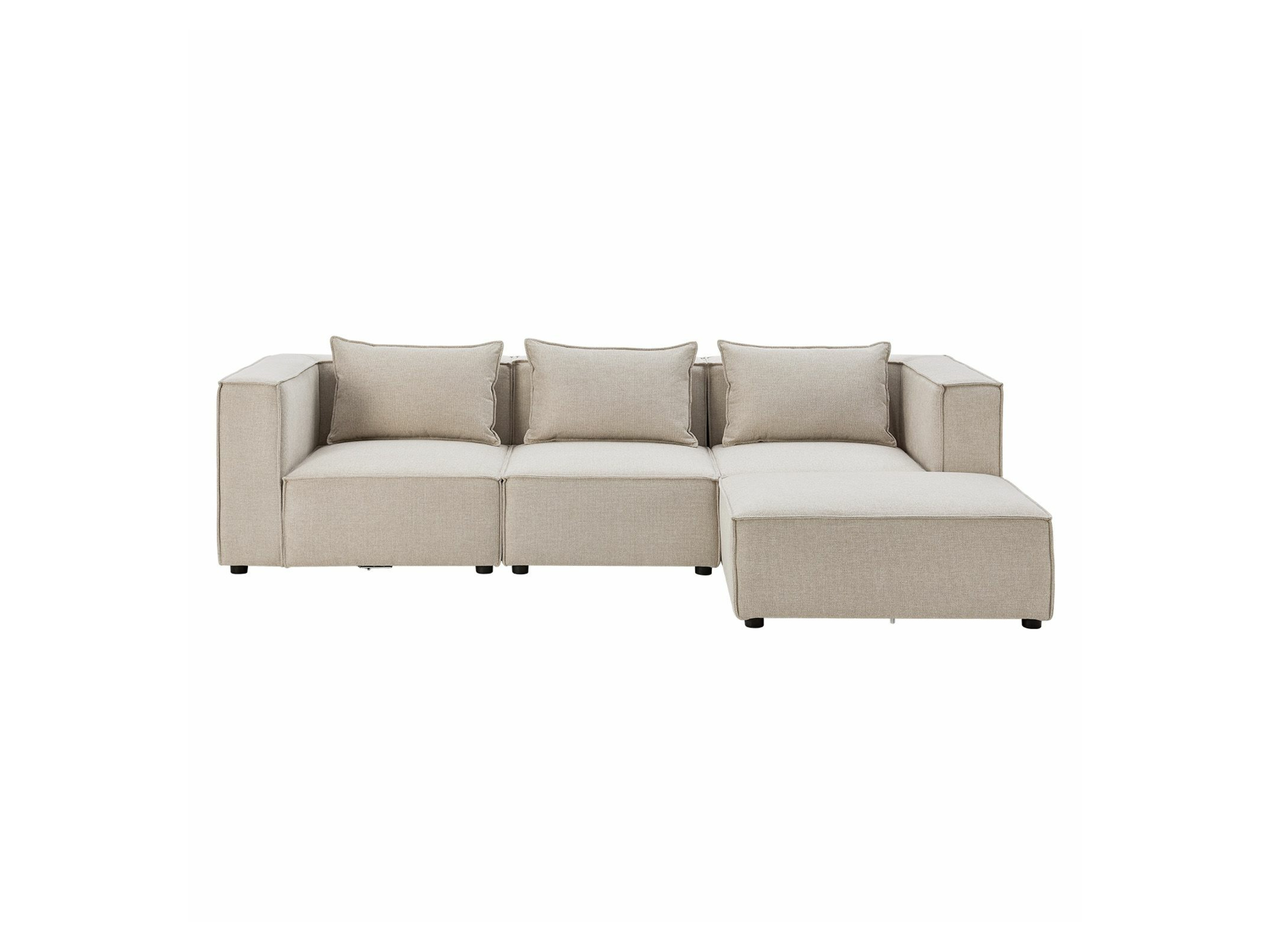 Juskys Modulares Sofa Domas (Stoff, beige, L) L