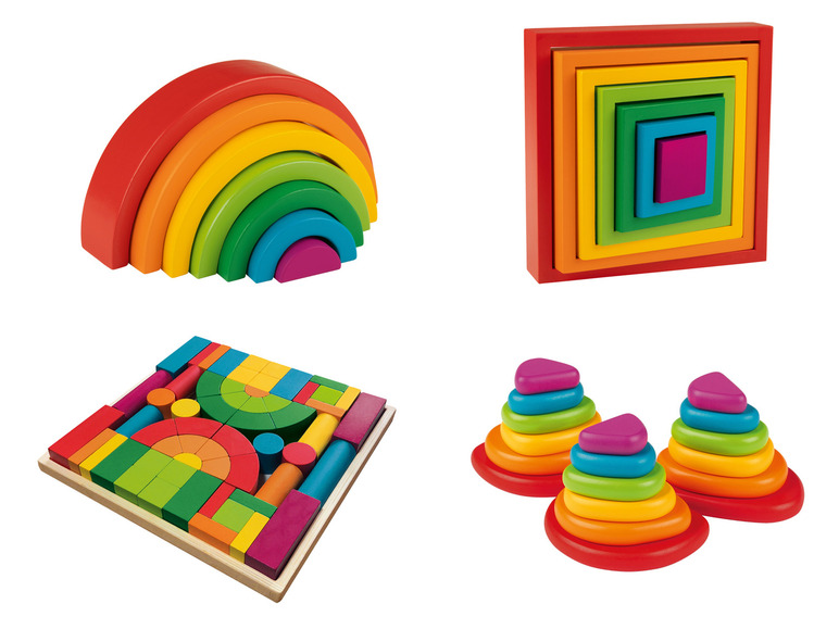 Playtive Regenbogen-Holzspielzeug, nach MONTESSORI-ART