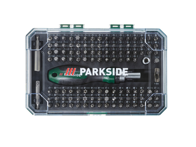 PARKSIDE® Ratschen-Schraubendreher Bit-Set, 115-teilig