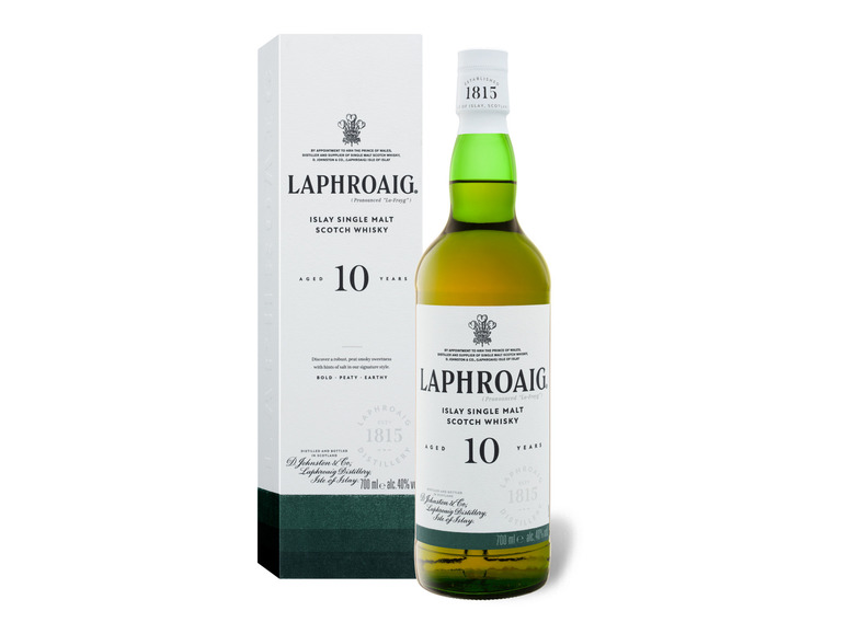 Gehe zu Vollbildansicht: Laphroaig 10 Jahre Islay Singe Malt Scotch Whisky mit Geschenkbox 40% Vol - Bild 1
