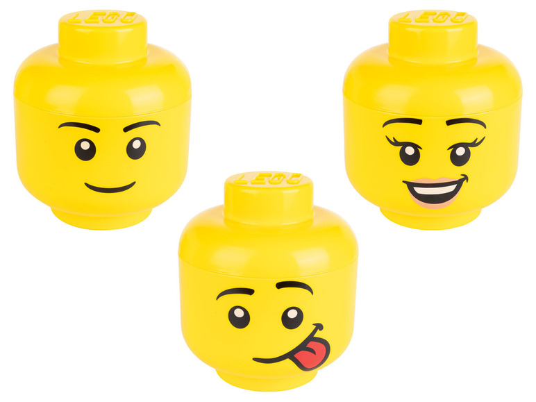 Aufbewahrungsbox 2-teilig Legokopf-Form stapelbar in